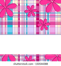 Vector cute hand drawn style spring flowers background