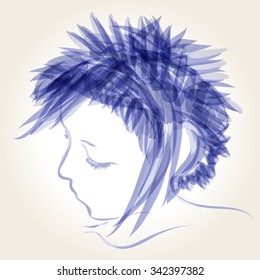 Vector cute, hand drawn style winter girl illustration