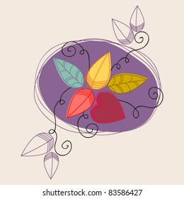 Vector cute hand drawn style autumn illustration