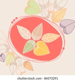 Vector cute hand drawn style autumn leaves illustration