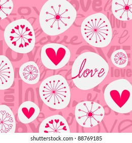 Vector cute hand drawn style doodle romantic Valentine's Day background illustration
