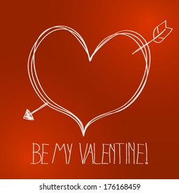 Vector cute hand drawn valentine background illustration