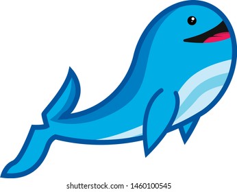 vector cute happy babby dolphin for design element