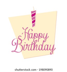 Vector Cute Happy Birthday Card Template Editable