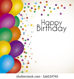 Vector Cute Happy Birthday Greeting Card With Text