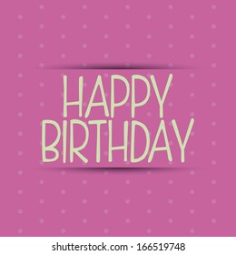 Vector Cute Happy Birthday Greeting Card With Text