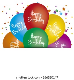 Vector Cute Happy Birthday Greeting Card With Text