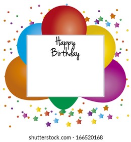 Vector Cute Happy Birthday Greeting Card With Text