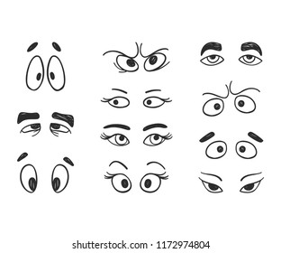 Cartoon Eyes Icons Set Vector Design Stock Vector (Royalty Free) 1031900188