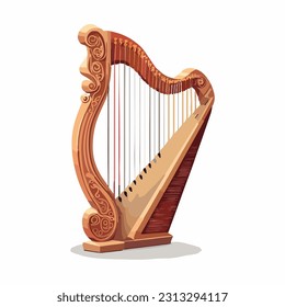 vector cute harp cartoon style