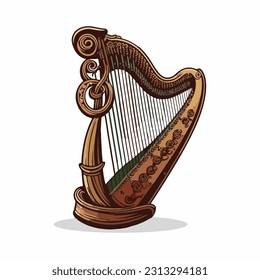 vector cute harp cartoon style