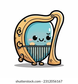 vector cute harpa cartoon style