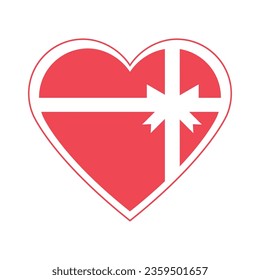 Vector cute heart love gift boxes icon on white background.