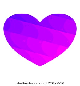 Vector a cute heart on white background, blue, purple and pink heart, illustration