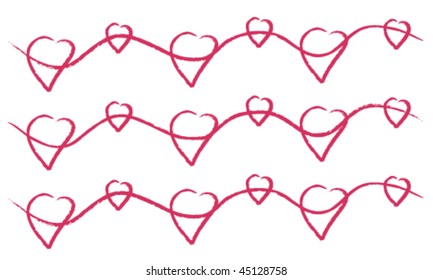 Vector cute hearts background