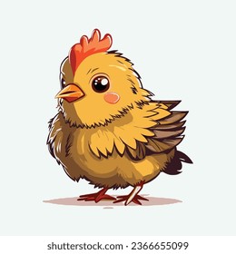 vector cute hen cartoon style