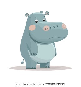 vector cute Hippopotamus cartoon style