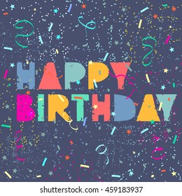 Vector cute hipster cake and handwriting type card background template