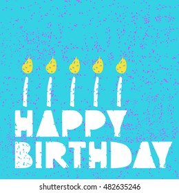 Vector cute hipster cake and handwriting type card background template