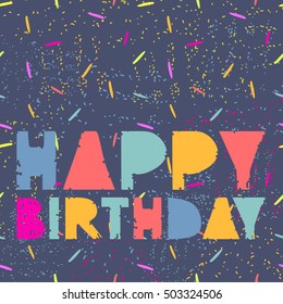 Vector cute hipster cake and handwriting type card background template