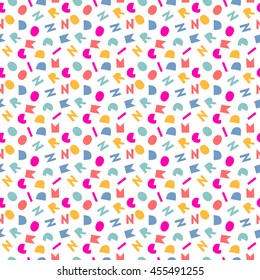Vector cute hipster handwriting type seamless pattern background