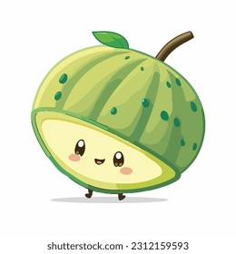 vector cute honeydew cartoon style