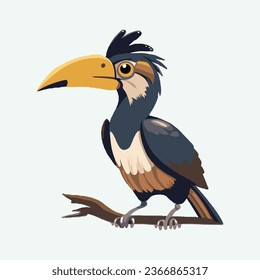 estilo de dibujos animados vectorial lindo hornbill