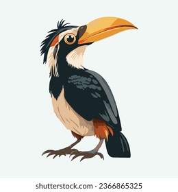 estilo de dibujos animados vectorial lindo hornbill