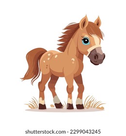 vector cute horse cartoon style