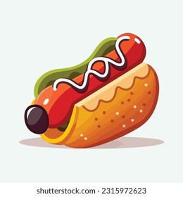 vector cute hotdogs cartoon style