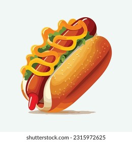 vector cute hotdogs cartoon style