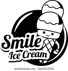 vector cute ice cream cartoon vector icon illustration food object icon concept isolated