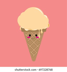 Vector of cute ice cream cone