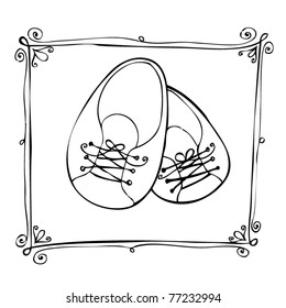 vector cute illustrated doodle Baby arrival card