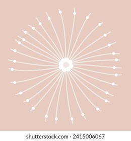 Ilustración vectorial linda con diente de león resplandeciente abstracto