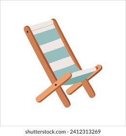 Ilustración vectorial linda con una cómoda silla de playa