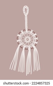 Vector cute illustration with dream catcher macrame