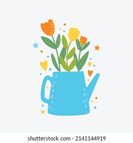 Vektorsüße Illustration mit Blumenkohl und Herz

