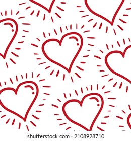 Vector cute illustration Hearts of the valentines for digital design background, website, poster.