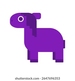 Vector cute illustration of horse animal on white background.  Flat art. In children's style. Suitable for printing on clothes, decorating a children's room, stickers