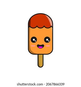  Vector cute illustration of ice cream on white background