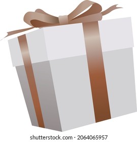 vector cute illustration. new year gift, holiday box, surprise, christmas