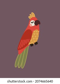 Vector cute illustration with Parrot 