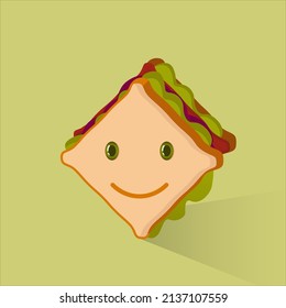 vector cute ilustration of sandwich, good for children product, children book etc.