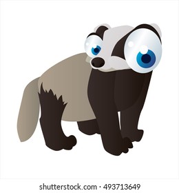 ilustración de carácter animal aislado vectorial lindo. Funny Badger