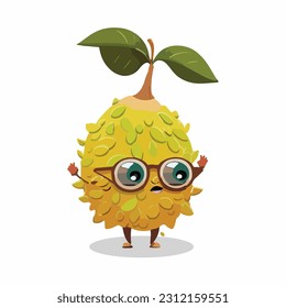 estilo de dibujos animados de vectores lindo jackfruit