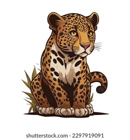 estilo vectorial lindo de dibujos animados jaguar