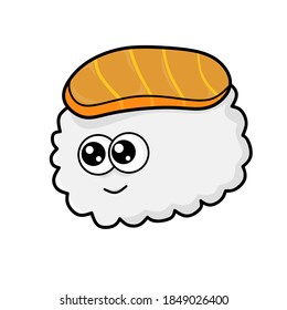 vector cute japanese sushi logo design illustration