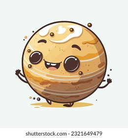 vector cute jupiter cartoon style