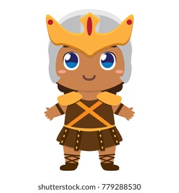 Vector cute kawaii kid superhero colorful isolated
